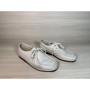 Vintage Florsheim Bone Leather Classic Oxford Shoes Crepe Sole 40617 Size 6.5M